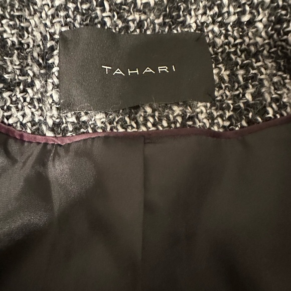 Tahari Wool blend Trench Coat Ruffle Size 10 - Picture 14 of 16